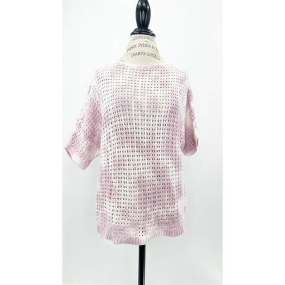 MARLED REUNITED CLOTHING Coral Cloud Tie-Dye Crochet Knit Blouse XSMALL